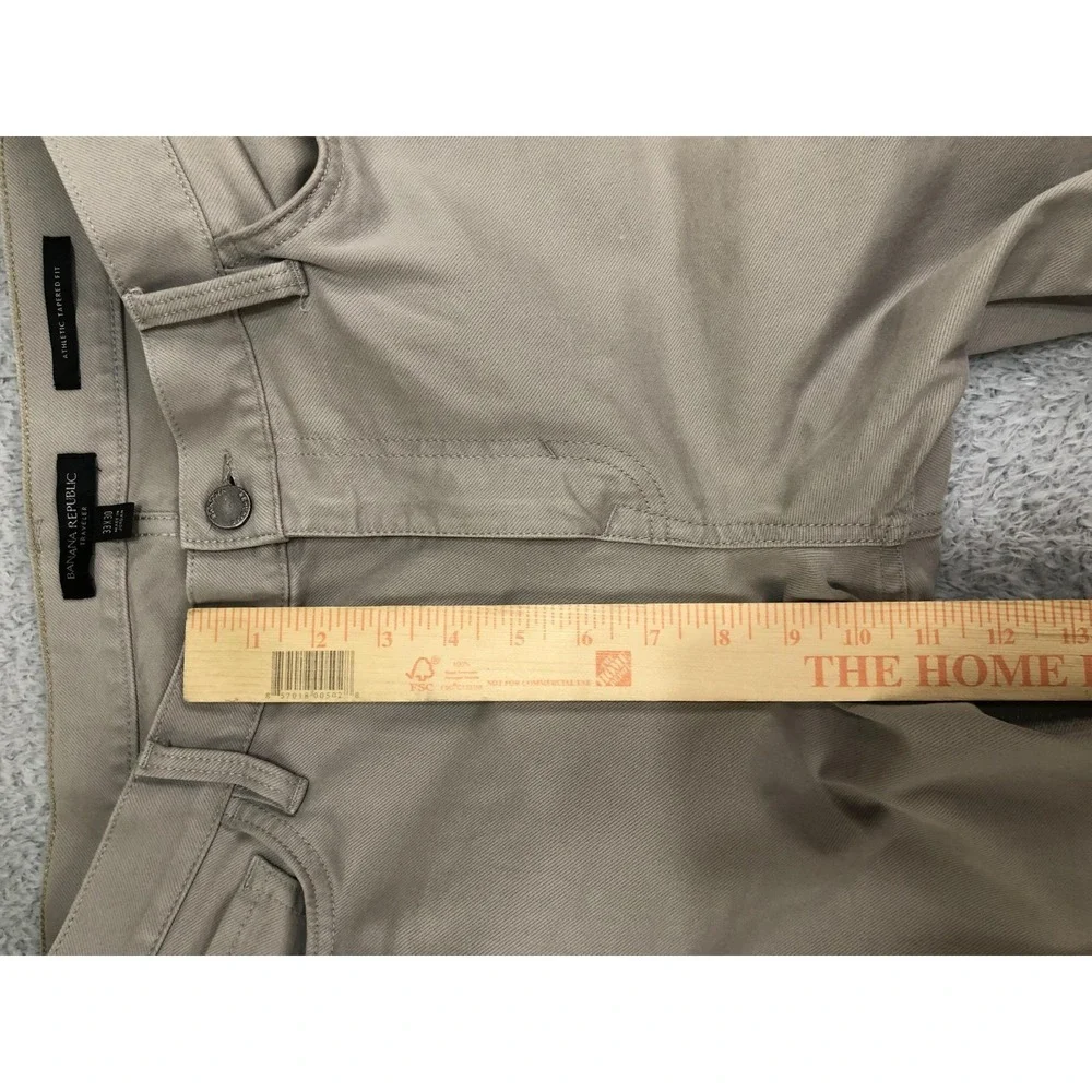 Banana Republic Pants 35x30 (Tag 33x30) Beige Traveler Athletic Tapered Fit